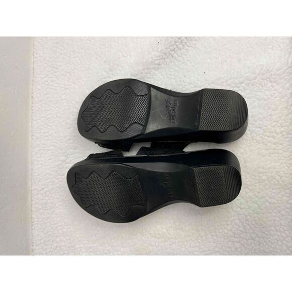 Dansko Black Leather Sandals Two Buckle Straps Slides Women Size 9 39 - Picture 7 of 7